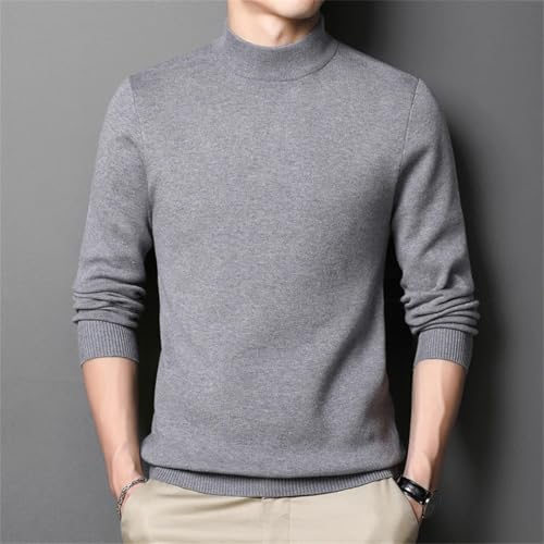 Men Mock Neck Sweater Solid Slim Fit Knitting Pullovers Knit Half Turtleneck Casual Sweaters3