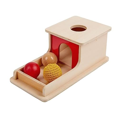 Adena Montessori Wooden Toy for 6-12 Month Baby 3 Balls,Sorting and Stacking Colorful Learning Education Toy for Toddler Kid 1-2 Year Old, Preschool Girl and Boy Gift(Full Size Textures)