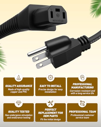 Câble d'alimentation pour ponceuse électrique Mirka DEOS LEROS DEROS 120V à isolation renforcée