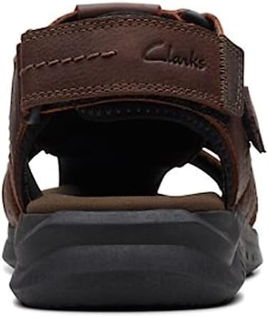 Clarks Men's Walkford Fish Flat Sandal, Brown Tumbled Leather, 7 | Image 5