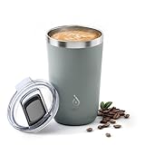 Ideus 20 oz Tumbler, Travel Coffee Mug with Splash Proof Sliding Lid, Double Wall Stainless Steel Vacuum Insulated Coffee Mug for Home and Office, Keep Beverages Hot or Cold, Gray