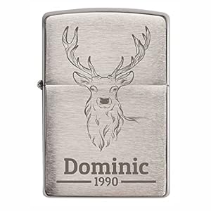 Creativgravur – Zippo mit Gravur in Chrom-Optik – Verschiedene Motive – Zippo Feuerzeug personalisiert mit Geschenk-Box…