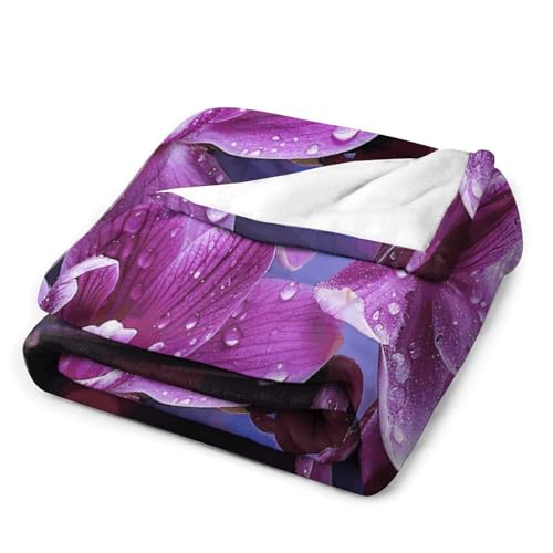 Couverture micro polaire violette 152x203 cm pour lit et canapé - 5