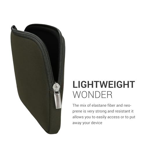kwmobile Schutztasche für eReader - Neopren Tasche Hülle Cover Case Schutzhülle Dunkelgrün - 17,5 x 14,7 cm Innenmaße