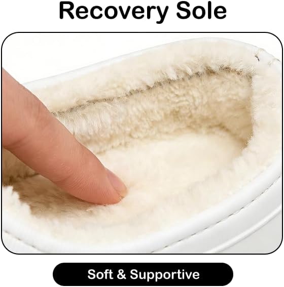 Clogs for Men Women, Slip-On Plush Fleece Lined Winter Mules, Indoor Outdoor House Shoes Chef Nurse Garden Shoes Cushioned Supportive Closed-Toe - Image 6