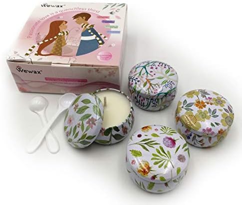 Massage Candles scented Candles Gift set for lovers,essential oil (four different flavors/Pack) for Moisturizing Skin & Stress relief,Massage Relaxing Travel Tin Aromatherapy Candles 4 Pack