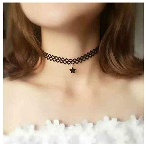 Olbye Elastic Choker Star Necklace Black Tattoo Choker Necklaces For Women And Girls Plastic Minimal Necklace Jewelry #TOP1