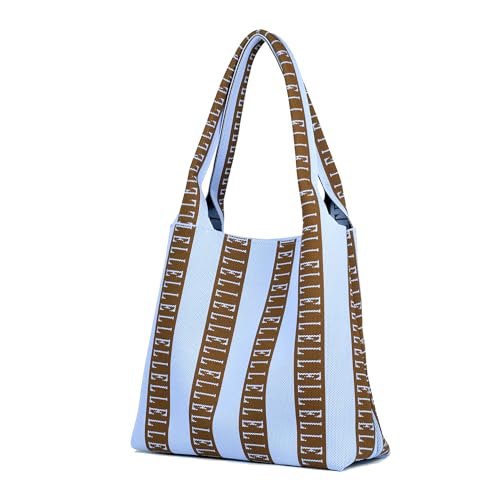 Bolso grande ELLE tipo tote tejido rayado miniatura 3