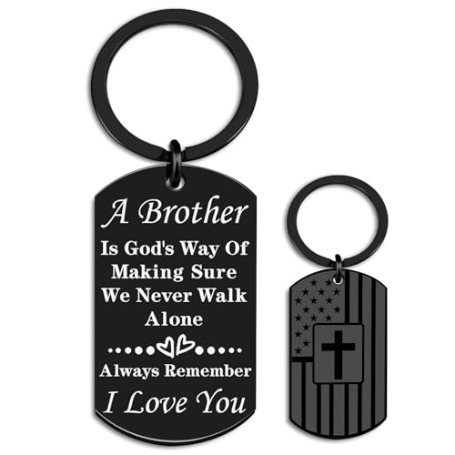Brother Gifts from Sister To My Brother Keychain Unique Christmas Birthday Gifts for Big Little Brothers Adult from Sister Remember I Love You Keychain Gift