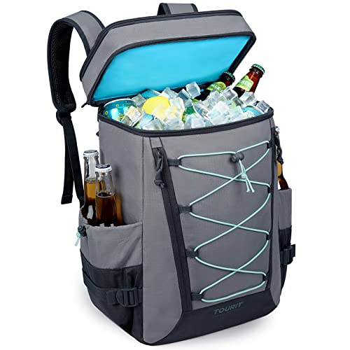 Tourit Backpack Cooler Leakproof Insulated Cooler Backpack Large Capacity Lightweight Soft Cooler Bag For Men Women To Picnics, Camping, Hiking, Beach, Park Or Day Trips, Gray #TOP6