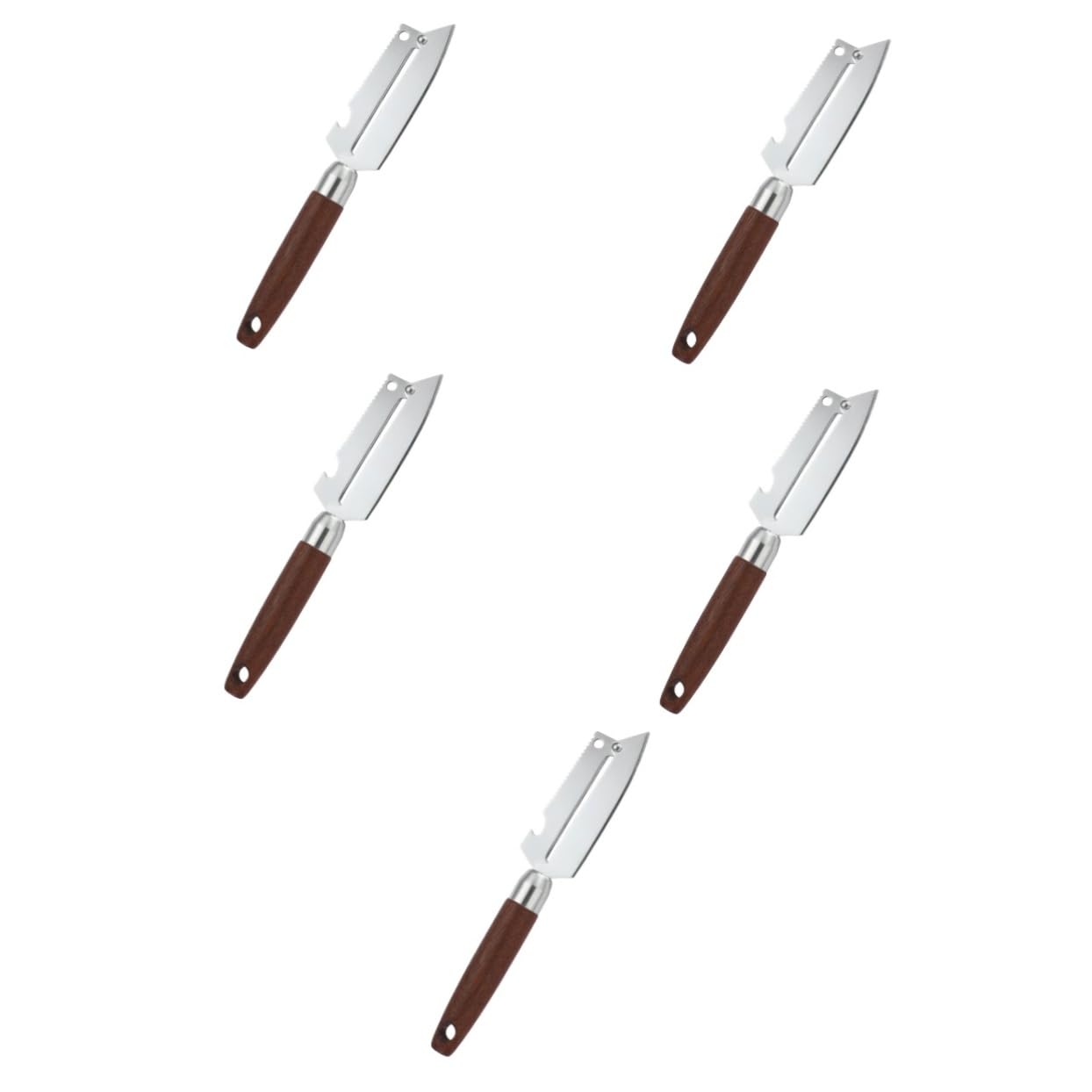 Ciieeo 5 Piezas Pelador De Acero Inoxidable Peladores De Zanahorias Herramienta Rotativa Depuradores De Pepino Peladores De Papas Pelador De Papas Manual De Madera