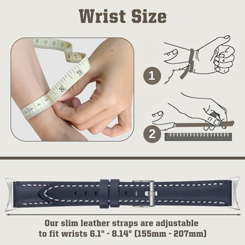 Correa de cuero slim compatible Google Pixel Watch 45mm miniatura 5