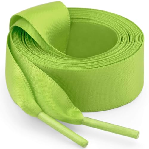 Image of Flat Satin Ribbon Shoelaces WEGOODZF 2cm Wide Shoestrings for Women Girls[2 Pair]