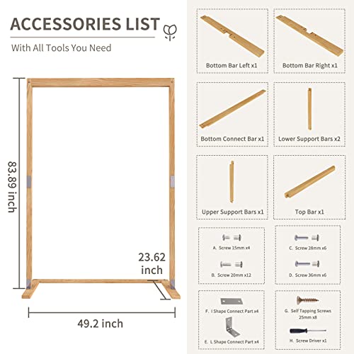 Wooden Wedding Arch, Gorgeous Wood Arch For Wedding Ceremony, Wedding Arbor Backdrop Stand For Garden Wedding, Parties, Outdoor, Indoor Rustic Wooden Arch (7 Ft.) #TOP6