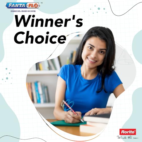 Image of Rorito Fantaflo Ball Pen | Pack of 20 | Revolutionary Glide Ink | Soft Comfort Grip | Attractive Design | Ideal Pen for Students | Red Ink