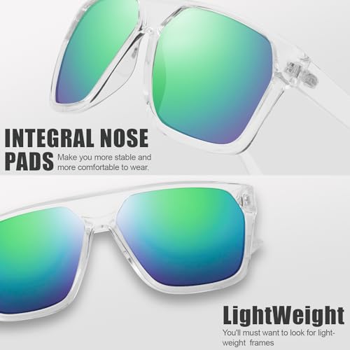 Image of The Fresh Large Oversized Fashion Square Flat Top Sunglasses - Exquisite Packaging