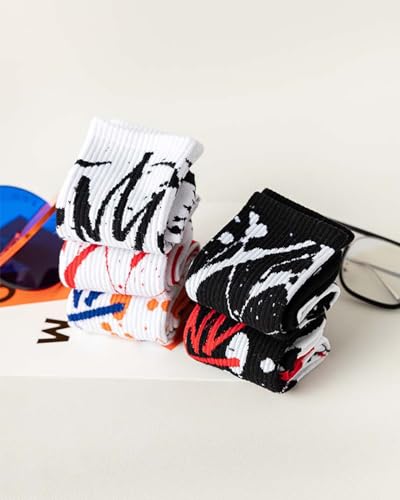 Crew Socks Artistic Print Novelty Socks for Men and Women, Soft and Breathable Trendy Design for Casual and Daily Wear4