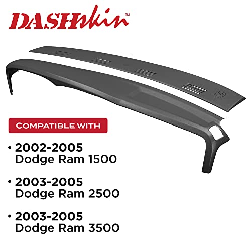 DashSkin Two Piece Molded Dash Cover Cap Compatible with 2002-2005 Dodge Ram (2003-2005 Ram 2500/3500) in Dark Slate Grey