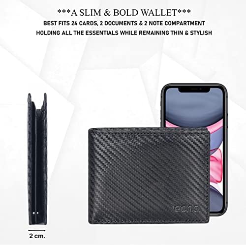 Amazon Brand - Eono Handmade Genuine Slim RFID Wallets for Men - Leather Slim Credit Card Holder