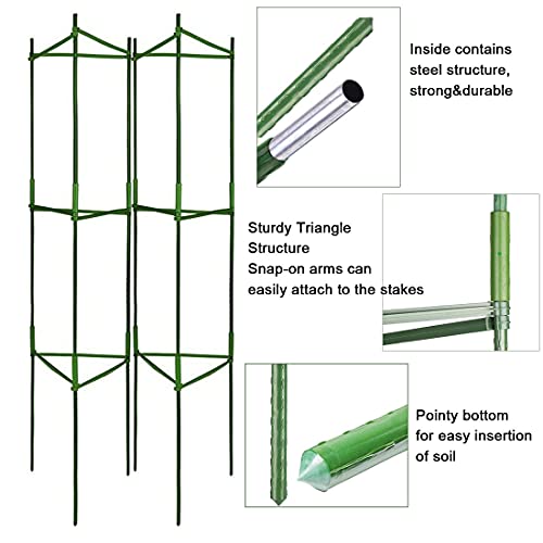4 Pack Tomato Cage Plant Support Assembled -48Inch Vegetable Trellis,Assembled Multi-Functional Garden Trellis Garden Trellis For Climbing Vegetables,Climbing Plants, Vegetables, Flowers, Fruits, Vine #TOP1