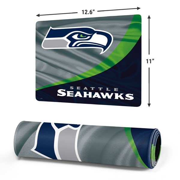 Skinit Small Gaming Mouse Pad - Officially Licensed Seattle Seahawks Design with Stitched Edges, Waterproof, Non-Slip Rubber Base, Desk Mat for Keyboard & Mouse, 12.6