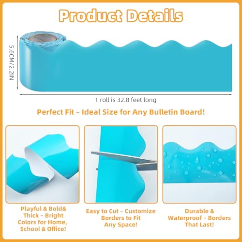 Bermoge 30 Rolls 984 Ft Colorful Bulletin Board Borders - Bright Classroom Border for Bulletin Board Trim - Scalloped Borders Decorations for Teacher, Classroom, School, Poster, Home, Office Decor by Bermoge - Image 4