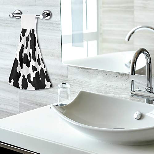 Qilmy Funny Cow Kitchen Towels, 2Pcs Super Soft Absorbent Hanging Hang Towels Or Dishcloths, Bathroom Hand Towels 12X17Inches #TOP6
