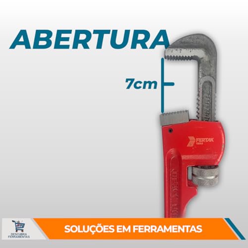 Chave De Grifo Fertak Profissional Cor - Vermelho (18