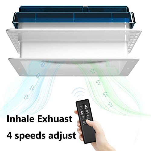 Automatic 14" Rv Vent Fan Ultra Less Noise Motor With Remote, Air Max Rv Ventilation 12V Speeds Reversible Exhuast Rv Roof Vent, Motorhome Camper Van Trailer Bathroom Roof Vent Fan With Translucent Smoke Lid #TOP3