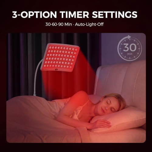 Red Light Therapy for Body, Red Light Therapy for Face Lamp with Adjustable Stand 660nm Red Light & 850nm Near Infrared Light Therapy for Body LED Red-Light-Therapy Lamp Gift for Women Men(White) — 사진 5