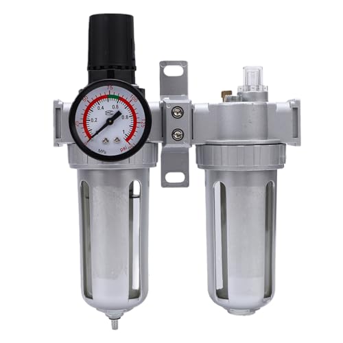 Naroote Régulateur de Filtre à Air comprimé 1/2 Pouces avec Tasse Transparente pour Système D'outils Pneumatiques SF400, Construction en Alliage D'aluminium pour Garages de Réparation Automobile