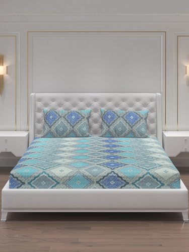 Image of Moca By Monte Carlo 120 TC Queen Size 1 Bedsheet with 2 Pillow Cover Set (23BS-DAZZLE-16)