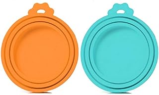 SLSON 2 Pack Pet Food Can Cover Universal Silicone Cat Dog Food Can