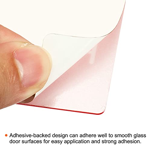 Patikil Push Pull Door Sign, 4 Pack Self-Adhesive Rectangle Acrylic Gate Sticker Wall Marker For Office Store Shop, Red #TOP4