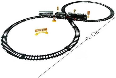 Giffy / 23 Parça Işıklı Klasik Tren Seti 96Cm 3 Farklı Ray Modeli Pilli Retro Tren raylı oyuncak full fonksiyon çocuklar için eğitici - Görsel 4