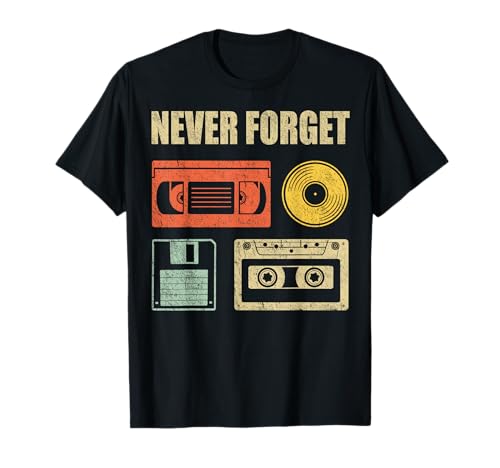 Never Forget Audio Cassette 70s 80s 90s Funny Gift Shirt T-Shirt