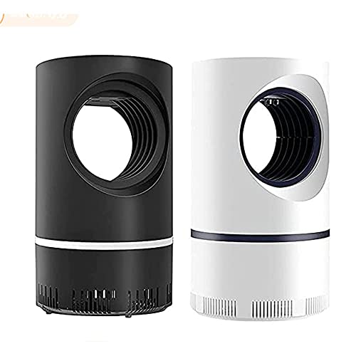 Exterminador de mosquitos avanzado - Ventilador de succión, Trampa Para Matar Moscas y Mosquitos Para Interiores,Lámpara USB Photocatalyst Mosquito Killer, Seguro para niños (Black+white)