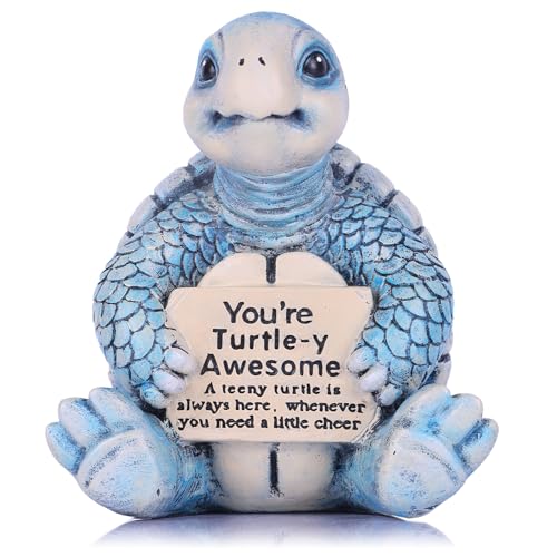 Figura tortuga marina de resina decorativa azul miniatura 1