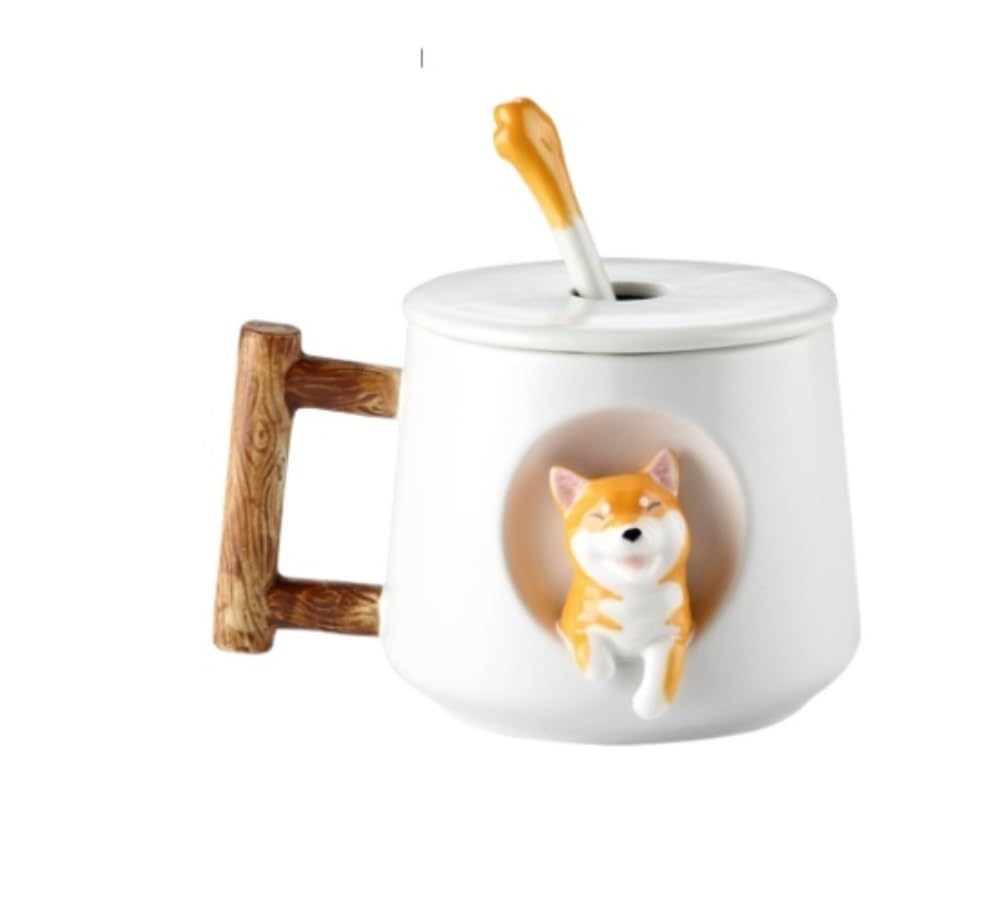 Taza de Café de Té Tazas Taza De Café De Cerámica Taza De Porcelana Esmerilada Suave Taza De Té Hecha A Mano Taza De Café Con Asa Animal 3D para té de la tarde(A)