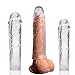 SHEQU Reusable Penis Sleeve Extender Ultra-Soft Extension Sex Toy Cock Enlarger Condom Sheath Delay Ejaculation Toys Men (3pcs Small, Medium and Large Included)