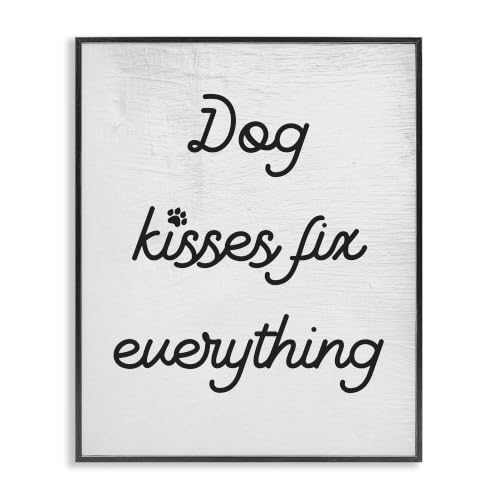Dog Kisses Fix Everything Pet Humor, 11 x 14 Inch Framed Giclée Print