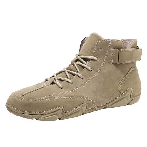 Otoño e invierno cálido para hombre, zapatos casuales, estación de botas al aire libre, botas informales para hombre y mujer, botas acolchadas, talla grande, botas de camuflaje para hombre, caqui, 37