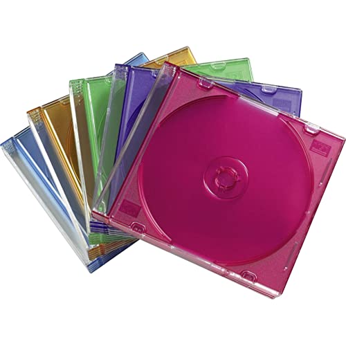 Hama CD Slim Box Pack of 25, Multi-coloured, Plastic, CD Storage Case, 5.2 mm