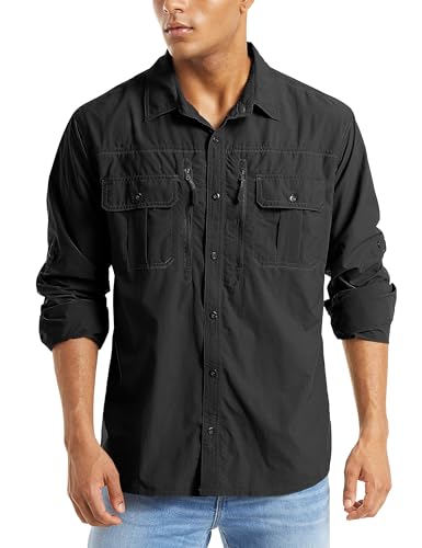 MAGCOMSEN Safari Shirts Button Down Hiking Shirts Long