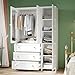 VOWNER Armoire Wardrobe Closet with Drawers and Mirror, 71
