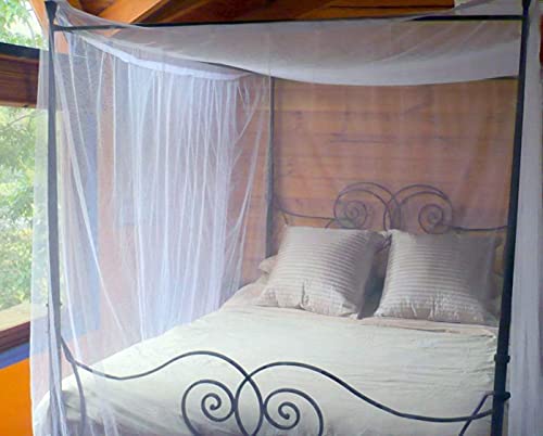 Basik Nature Jumbo Mosquito Net Canopy For King Size Bed. Mosquito Net Bed. The Thin Mesh Netting Lets The Breeze In And Bugs Out (2 Openings) #TOP3