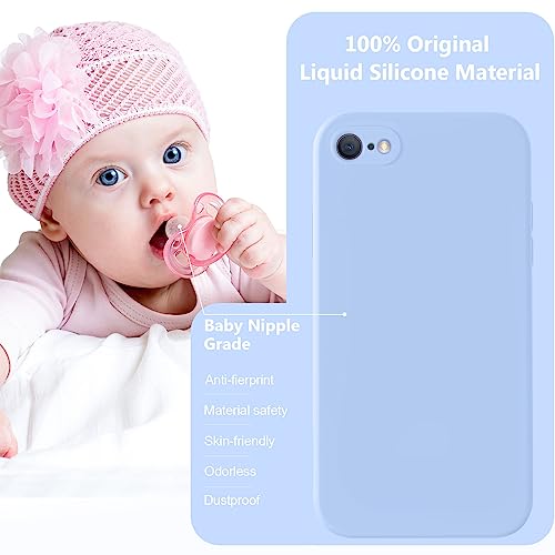 Vooii Compatible with iPhone 13 Pro Case, Liquid Silicone Upgrade [Camera Protection] [Soft Anti-Scratch Microfiber Lining] Shockproof Phone Case for iPhone 13 Pro 6.1 inch - Light Blue by Vooii - Image 7
