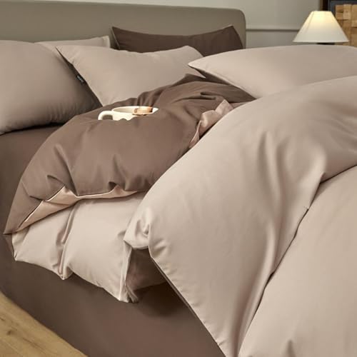 Homxi Full Size 4-Piece Duvet Cover Set, Cotton Sheet Set,