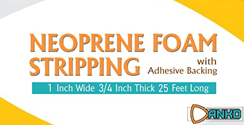 Neoprene Foam Weather Seal High Density Stripping with Adhesive Backing 1/2 Inch Wide 1/4 Inch Thick 50 Feet Long (1 inch x 3/4 inch x 25 feet) - Thumbnail 6
