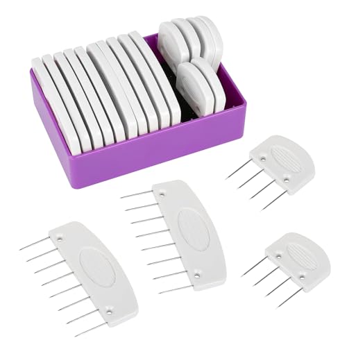 Tulov Lot de 20 aiguilles à peigner, à tricoter, bloqueurs de tricot, pour pulls, écharpes, épingles à tendre, pour bloquer les projets de tricot et de crochet